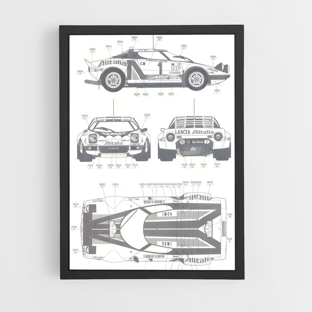 Poster Porsche Evolution – affiche Lancia (vue 2)